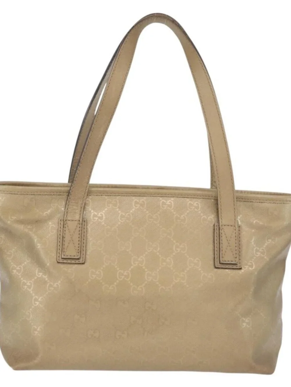 GUCCI GG Implementation Tote Bag PVC Gold 211138 Auth 175419